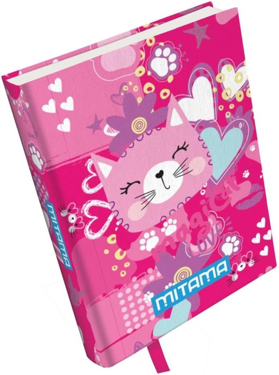 SnelShoppen - Schoolagenda voor Meisjes, 10 Maanden, 15 x 20 cm, Roze met Kittenontwerp, Inclusief Stickers voor Huiswerk, Afspraken en Speciale Momen