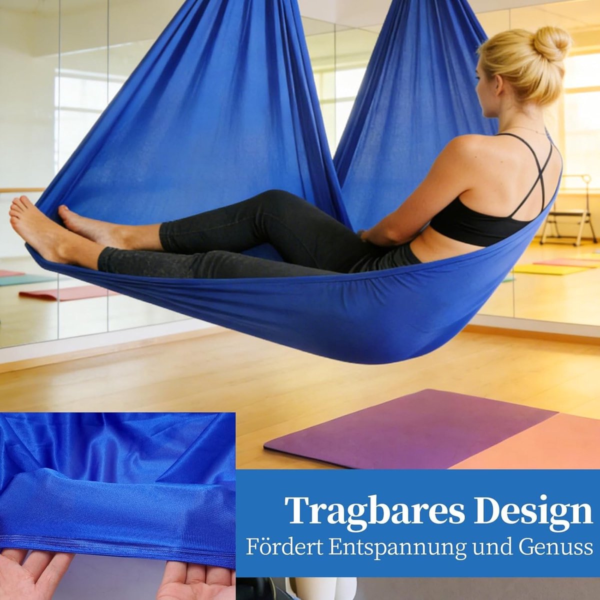 Robuuste yogamat van stevig materiaal, perfect voor creatieve beweging thuis of binnen, 280 × 150 cm, ideaal voor yoga, pilates en fitness