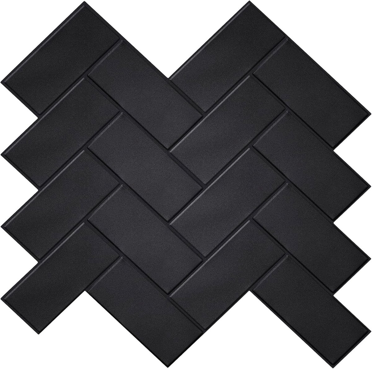 10 Stuks 30x30cm Zwarte 3D Vinyl Wandtegel Stickers, Zelfklevende Decoratie voor Keuken en Badkamer, Chevron Ontwerp