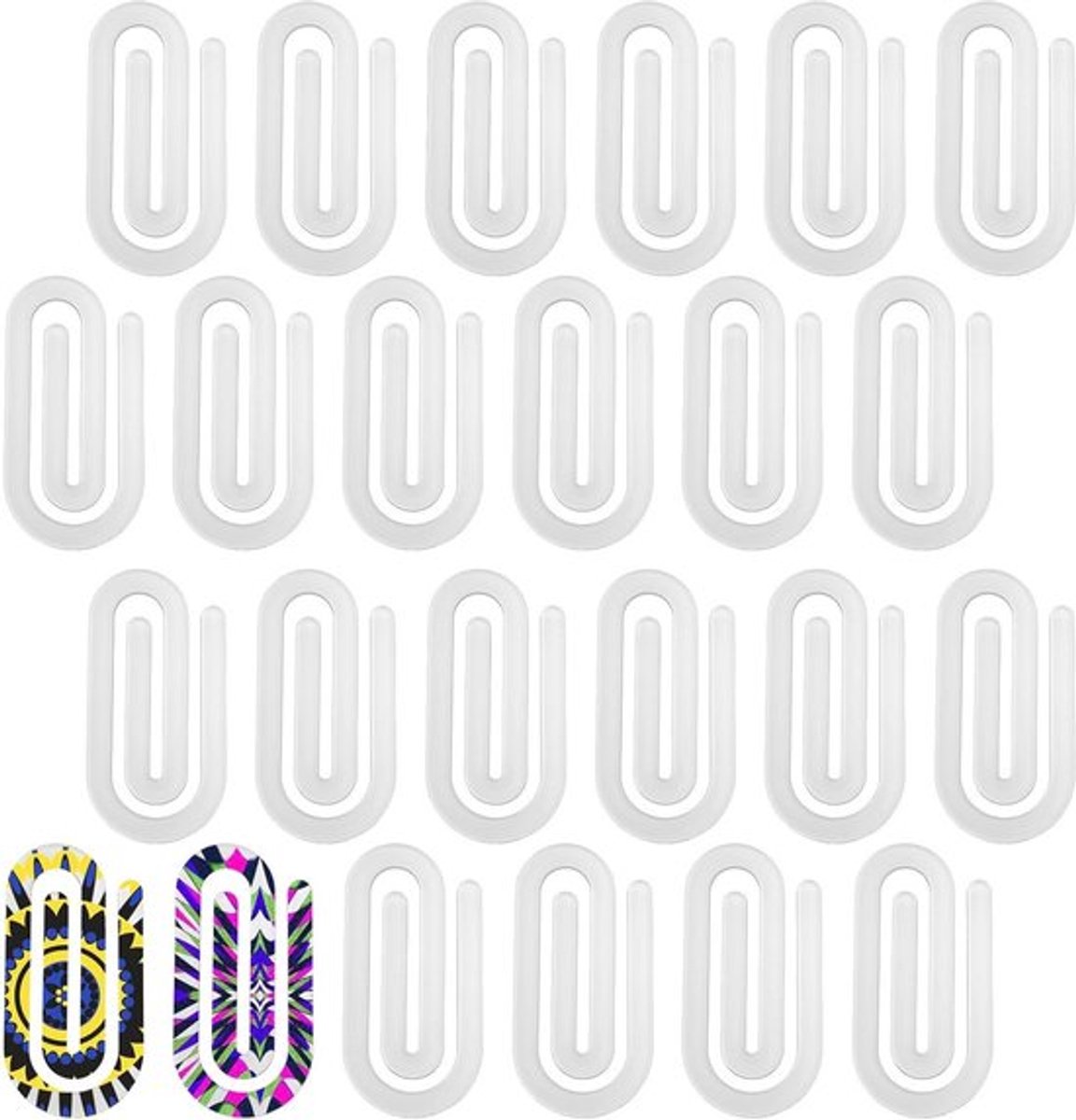 24 Stuks Lege Acryl Paper Clips voor Sublimatie, 10x5cm, Persoonlijke Kantoorbenodigdheden, School en Creatieve Projecten