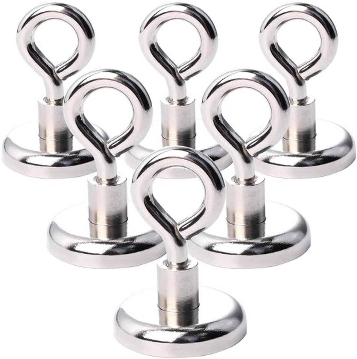 Extra sterke neodymium magneten met oogschroeven voor magnetisch vissen - 6 stuks voor grote vissen en krachtige grip
