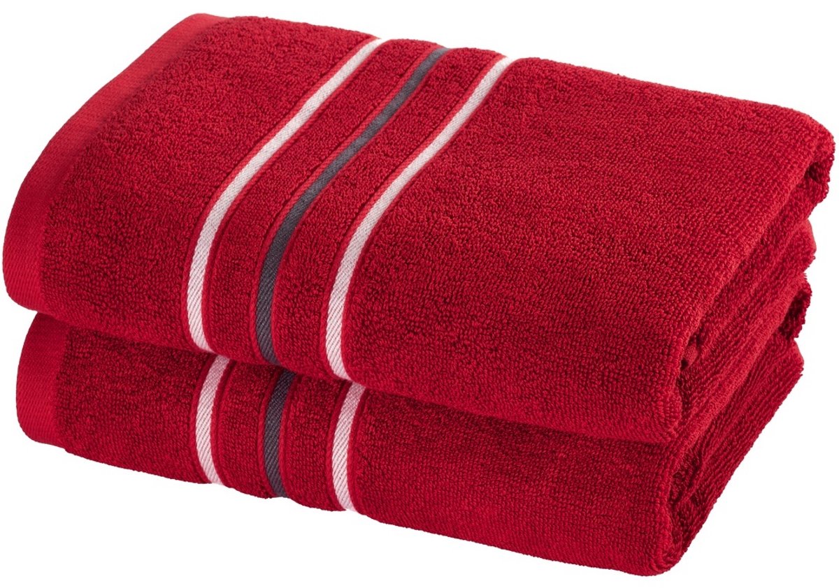 Moodit Handdoek Empress - Deep Red - set (2 st.) - 50 x 100 cm - Katoen