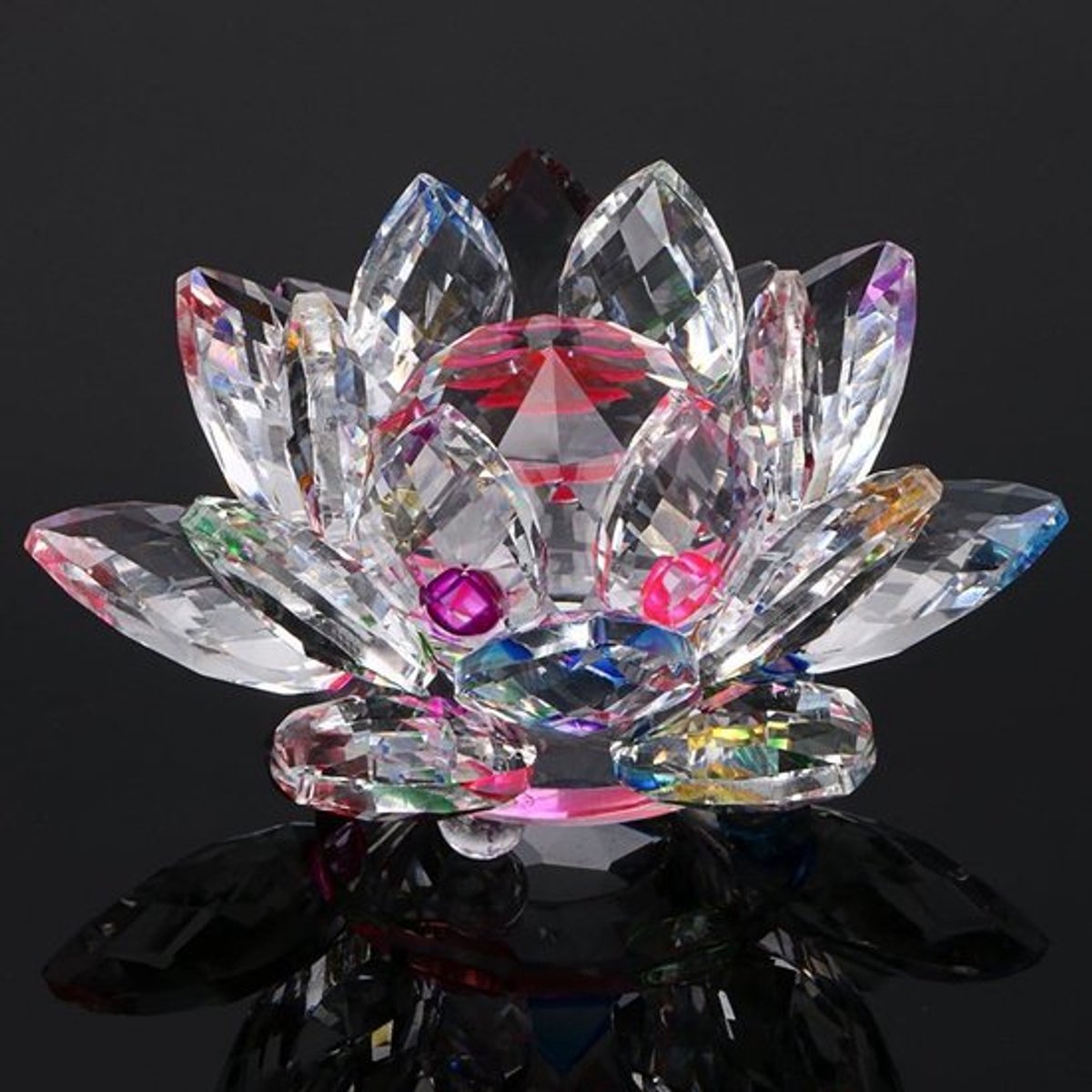 Kleurrijke regenboog lotus bloem van 130 mm voor decoratie, cadeau en interieurstyling