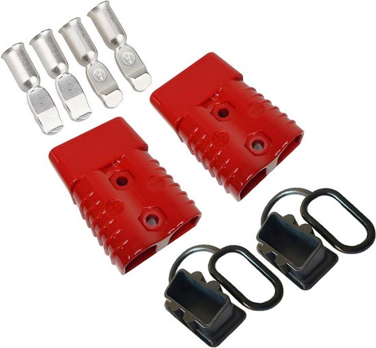 Batterijstekker 175A - Snelle Aansluiting voor Auto, Motor, Caravan en Zonne-energie Installaties (2 Stuks, Rood)