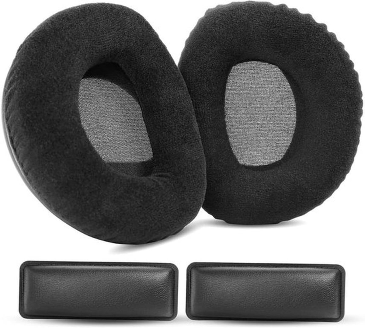 Kussen en hoofdband set met velours oorkussens voor draadloze koptelefoon - Zwart - Comfortabel en duurzaam - Geschikt voor meerdere modellen