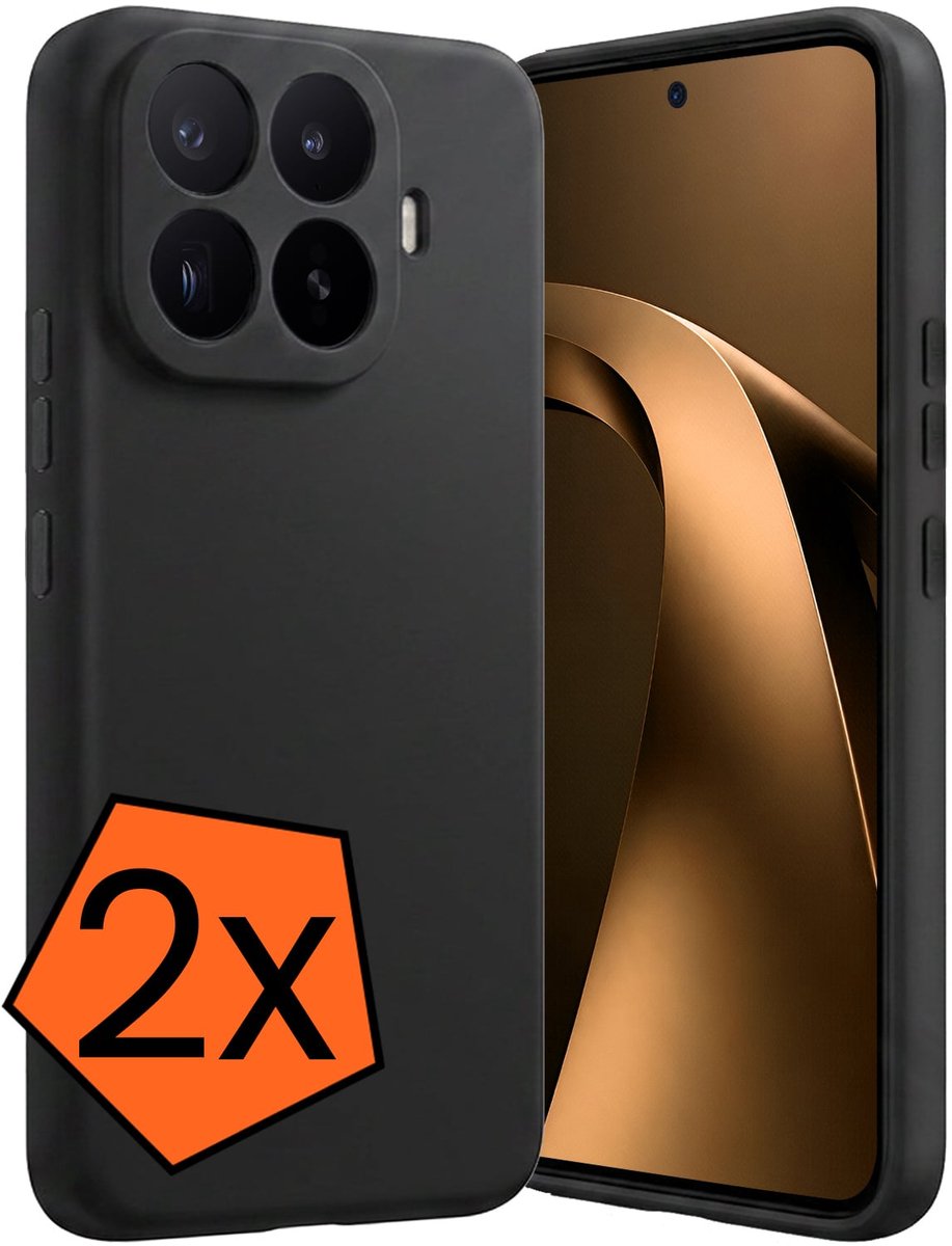 Hoes - 2 Stuks - Geschikt voor Xiaomi 17T Pro - Sterk & Shockproof - Case Siliconen - Back Cover - Telefoon Hoes - Zwart