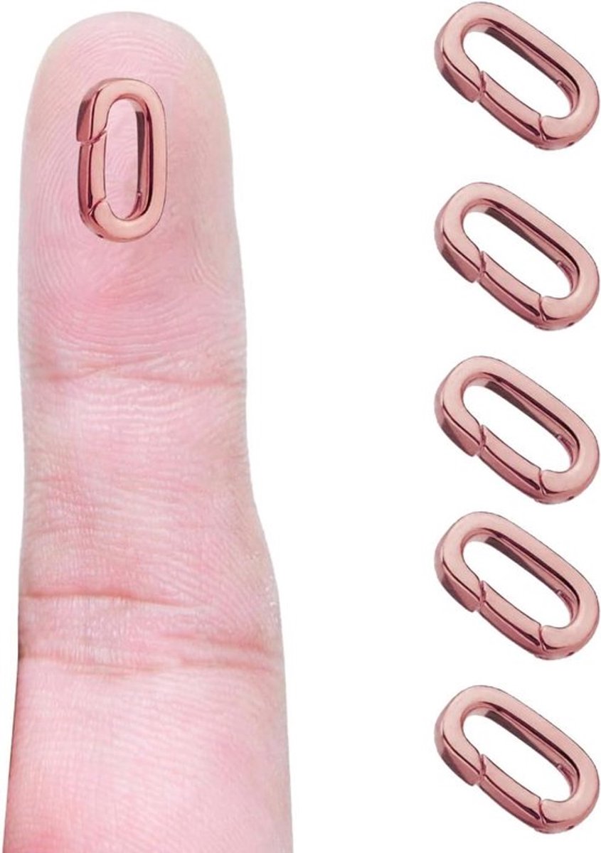 5-delige set sieradensluitingen in roségoud voor halskettingen en armbanden - stijlvol en handig!