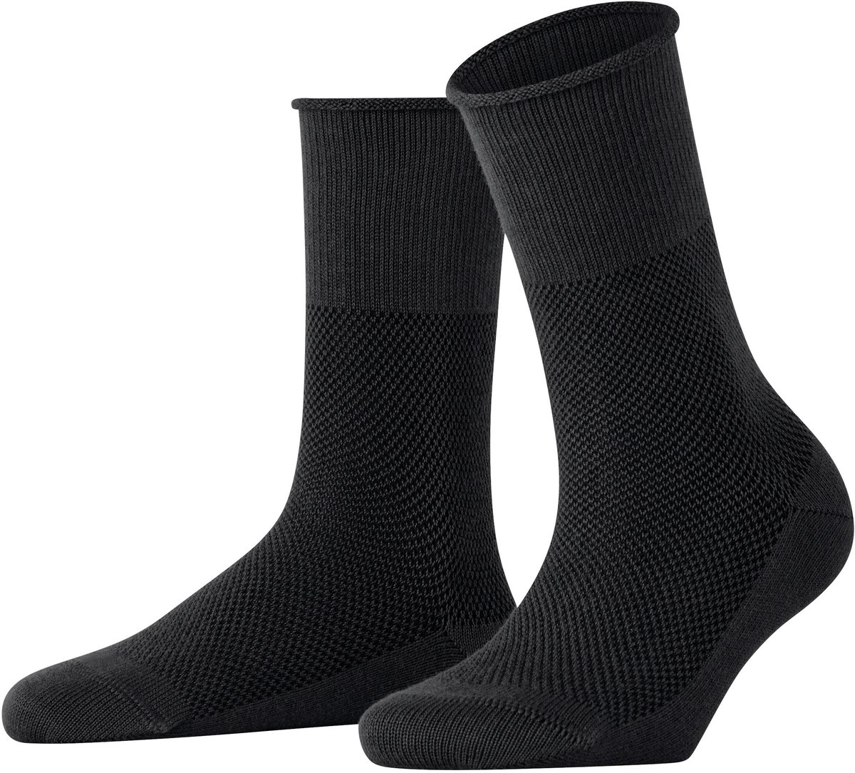 Esprit Bold Knit gedessineerd katoen wol sokken dames zwart - maat 39-42