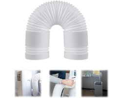 Airconditioner afvoerslang - Uitlaatpijp voor airconditioner - Telescopische vervangingsslang - Verlengstuk voor afvoerpijp - Accessoires voor draagbare airconditioners - Voor Shinco, Midea, Haier, Chigo, Gree airconditioners (130*15cm - Wit)