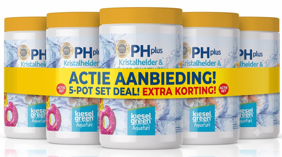 Kieselgreen Zwembad Granulaatpoeder pH plus 5 kg voor verhoging pH waarde van zwembadwater