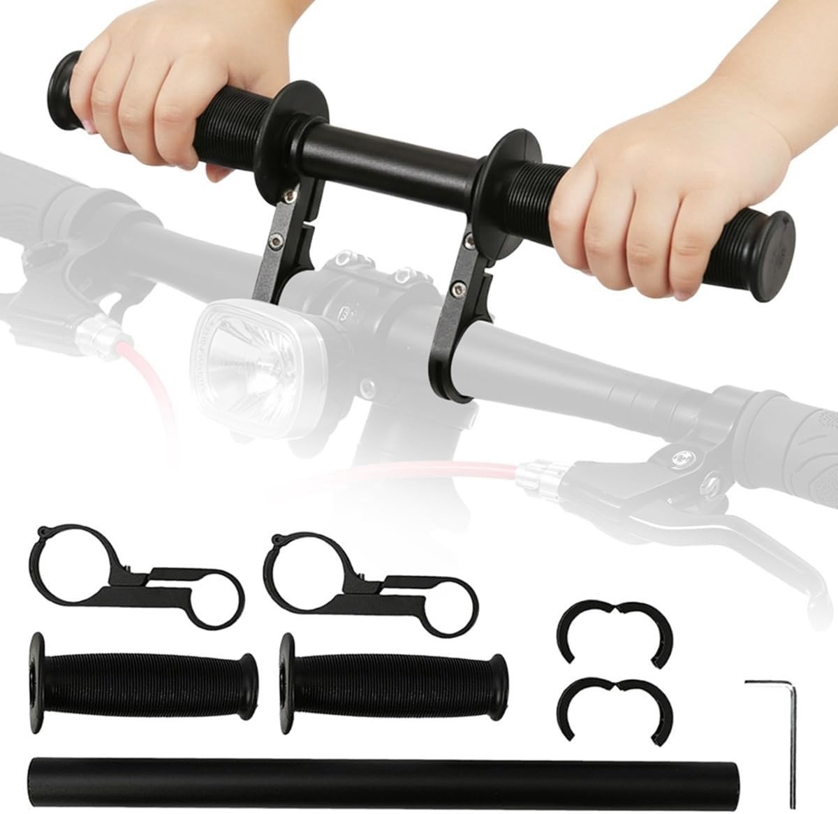 Verstelbare Fiets Stuurverlenging 45 cm voor Racefietsen en Mountainbikes, Dubbele Bevestiging voor GPS en Verlichting