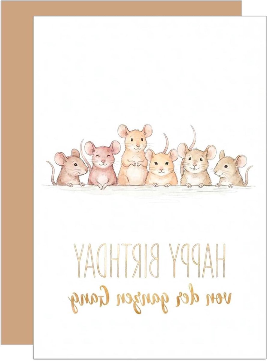 Verjaardagskaart met envelop - Wenskaart humor - Verjaardag wensen - Dierenprint ontwerp - 11.5 x 17 cm - Neutraal