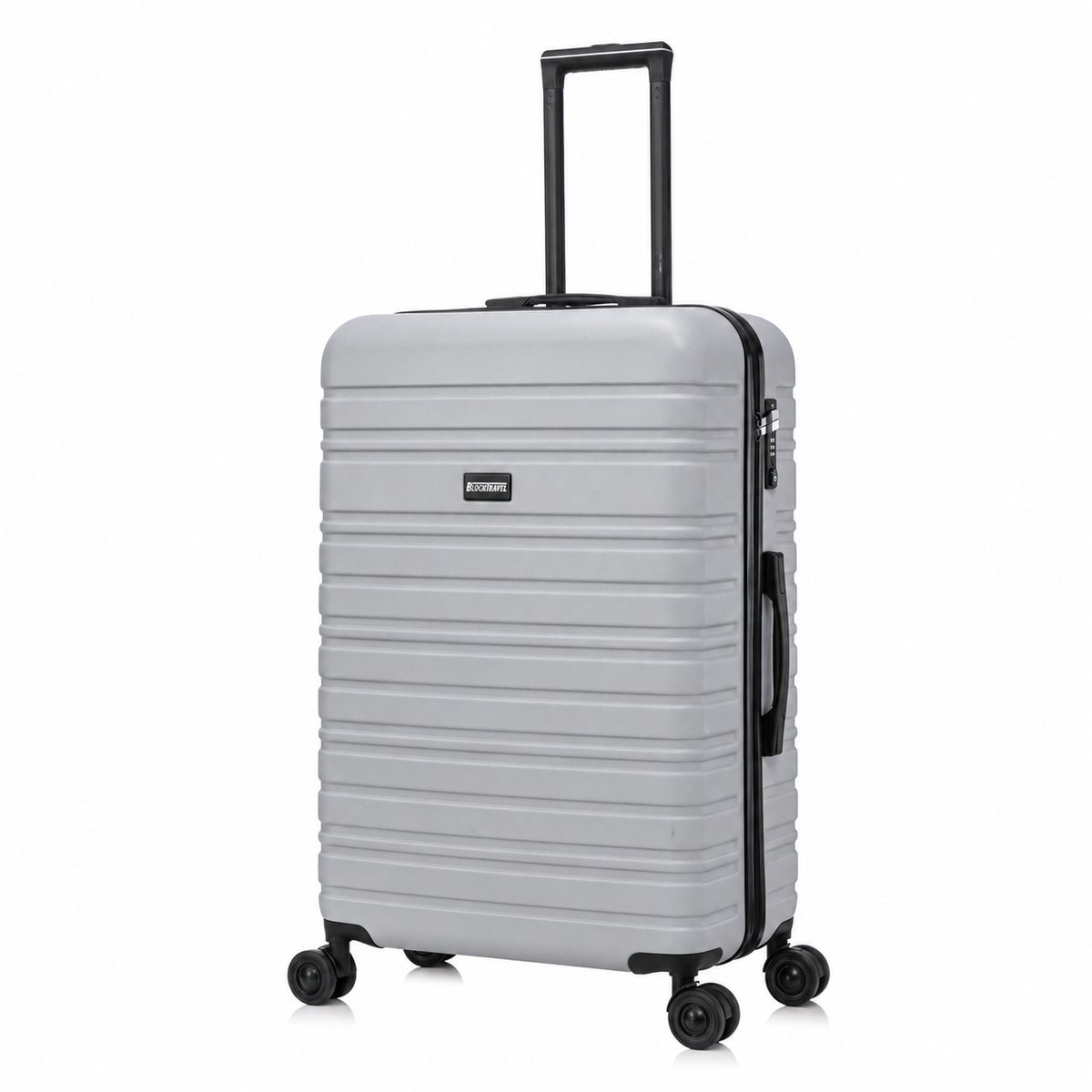 BlockTravel® Reiskoffer Groot 95 Liter - Harde Koffer met Wielen - Ruimbagage Koffer XL - TSA-slot - 4 Spinner Wielen - Lichtgewicht Valies - Zilver