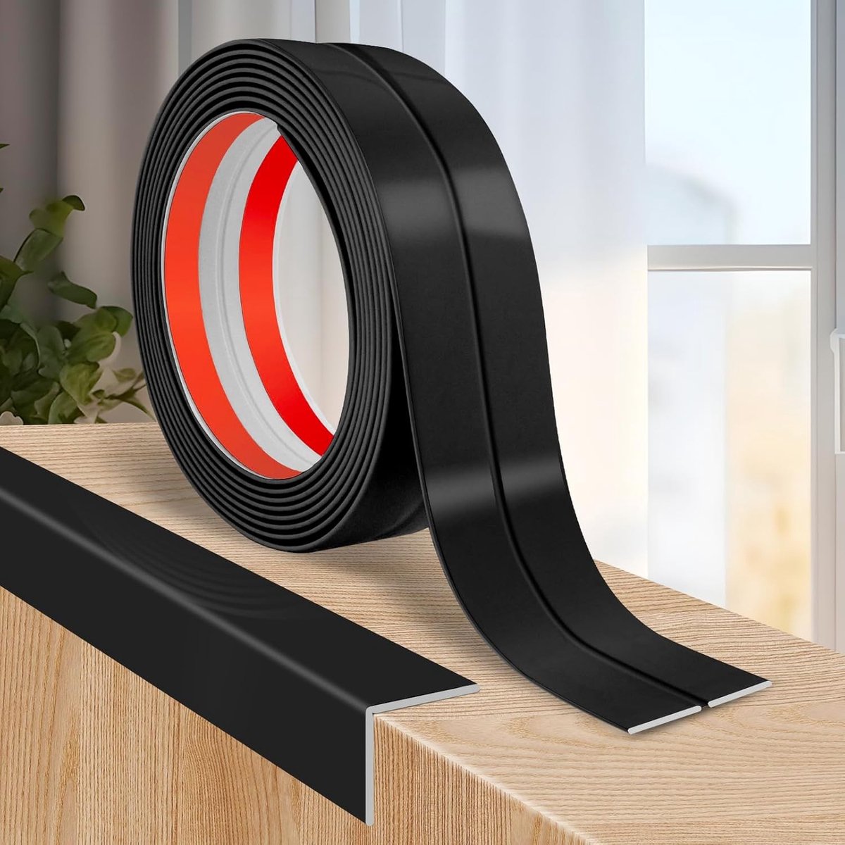 Decoratief Muurframe voor Hoekbescherming, Zelfklevend en Flexibel, 4 cm x 3 m, Zwart, Ideaal voor Interieur en Bescherming van Muren