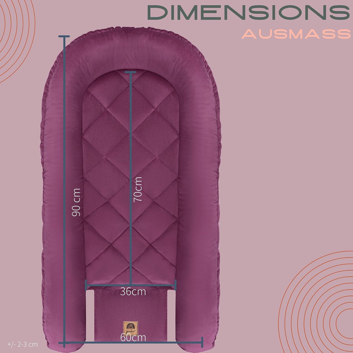 SnelShoppen - Multifunctionele tweezijdige babynest, knuffelnest, cocon voor baby's, anti-allergisch, 60 x 90 cm, pluche, zacht, groen (Sunset Pink)