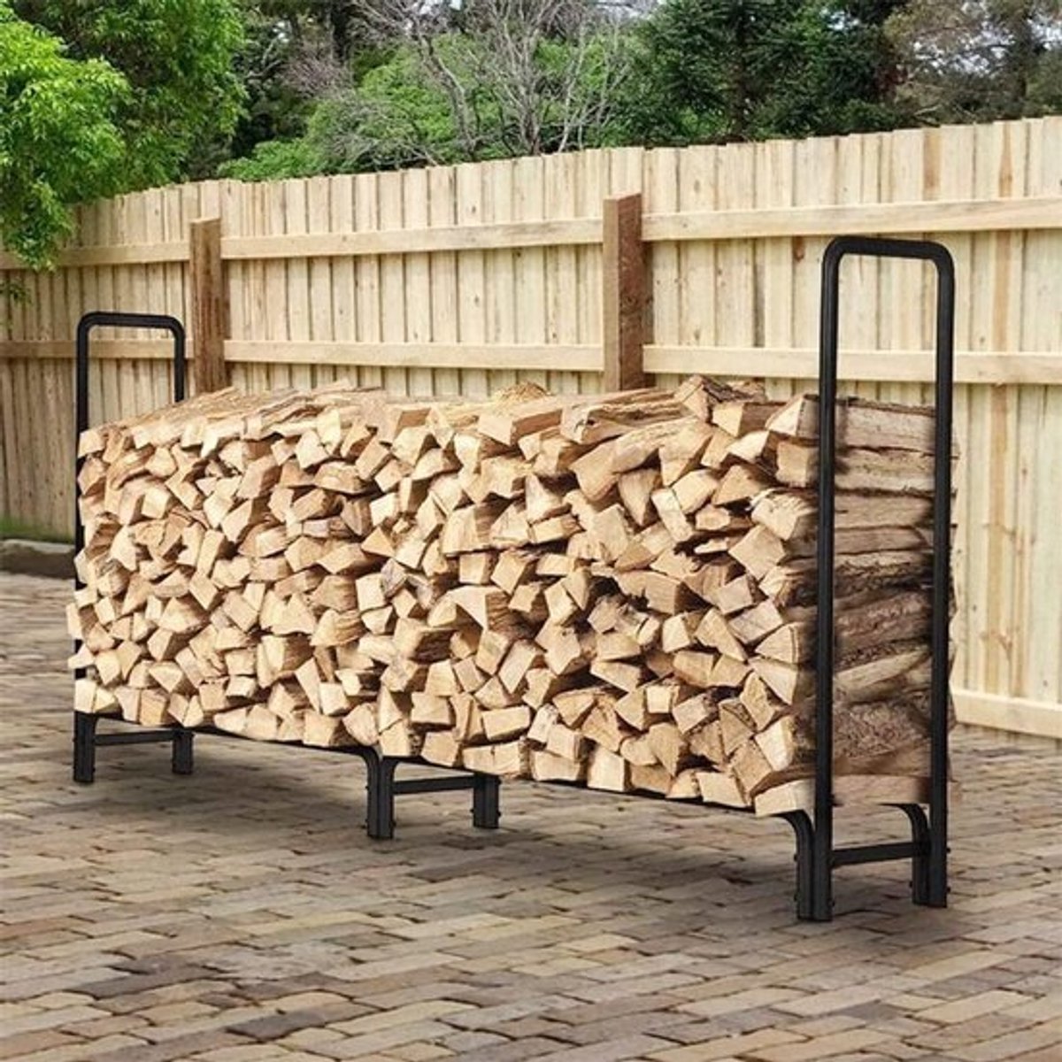Buitenhaard Houtrek van Hout en Metaal, Ideaal voor Tuin en Buitenruimte, 233 x 34.8 x 118 cm, Houtopslag en Tuinaccessoires