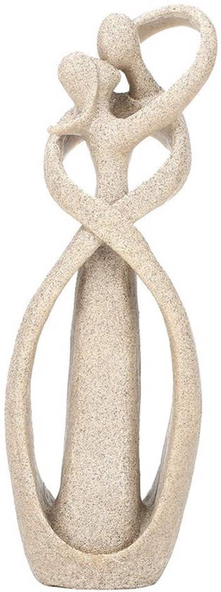 Standbeeld Zandsteen - Sculptuur Liefde - Handgemaakt Beeld - Decoratie Thuis/Kantoor - 21,5 cm Hoogte - Uitstekend Vakmanschap