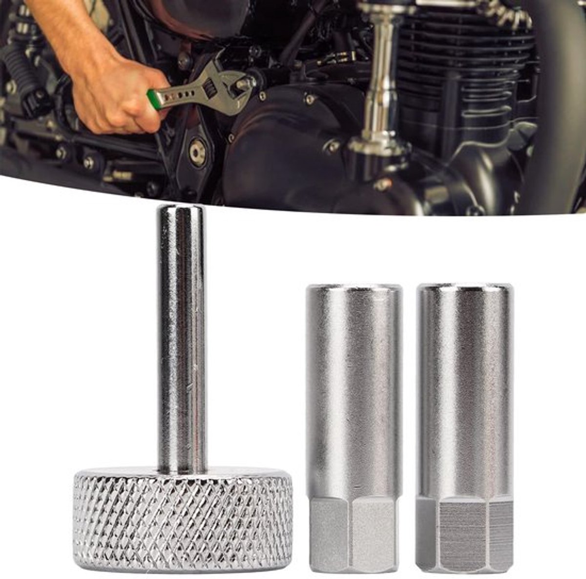 Verstelbare Sleutels Set van 3 - Ventielontgrendeling - Chroom-vanadium-staal - Past op ATV/motoren - Hoogwaardige hardheid - Inclusief 2 x Lockut Socket - Instelgereedschap