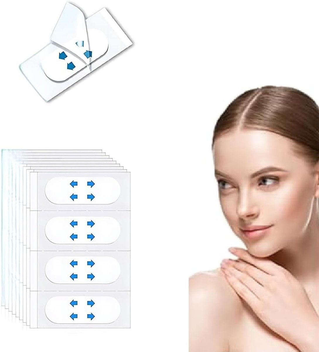 60 Stuks Gezichts Lift Tape voor Onzichtbare Huidverstrakking en Anti-Aging, Rimpel Patches voor Vrouwen en Gezichtsverzorging