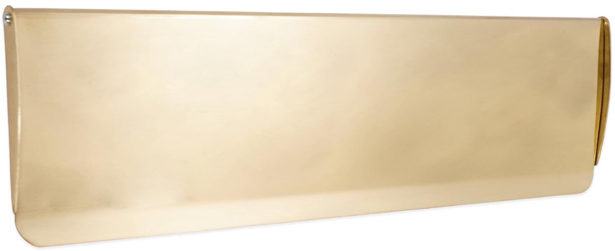 SnelShoppen - Victoriaanse letterplaat opgeruimde binnendeurklep 12" messing brievenbus interne afdekplaat gepolijst messing voor elegante afwerking v