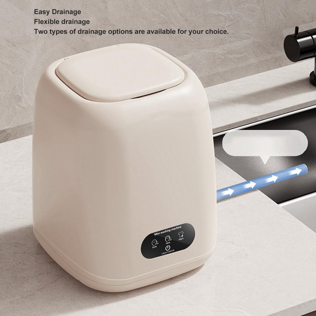 SnelShoppen - Draagbare Wasmachine 9L Kleine Multifunctionele Kledingwasmachine en Centrifugeermachine voor Appartement, Camping, Baby en Huisdier 100