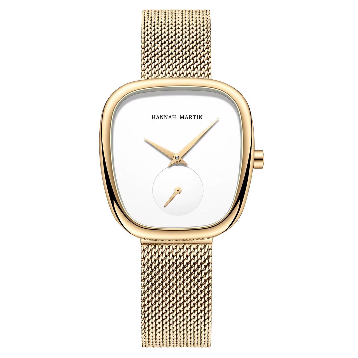 Hannah Martin Elegante Horloge | Goudkleurig&Wit Wijzerplaat | Dames Horloges | 34 MM