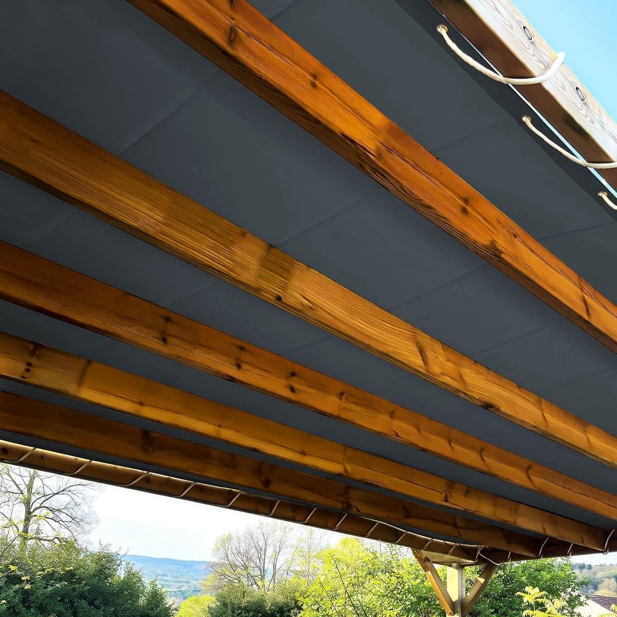 Pergola zeil - Terras overkapping - Buiten Leven - 100% Waterdicht - 4x5 m - Antracietgrijs