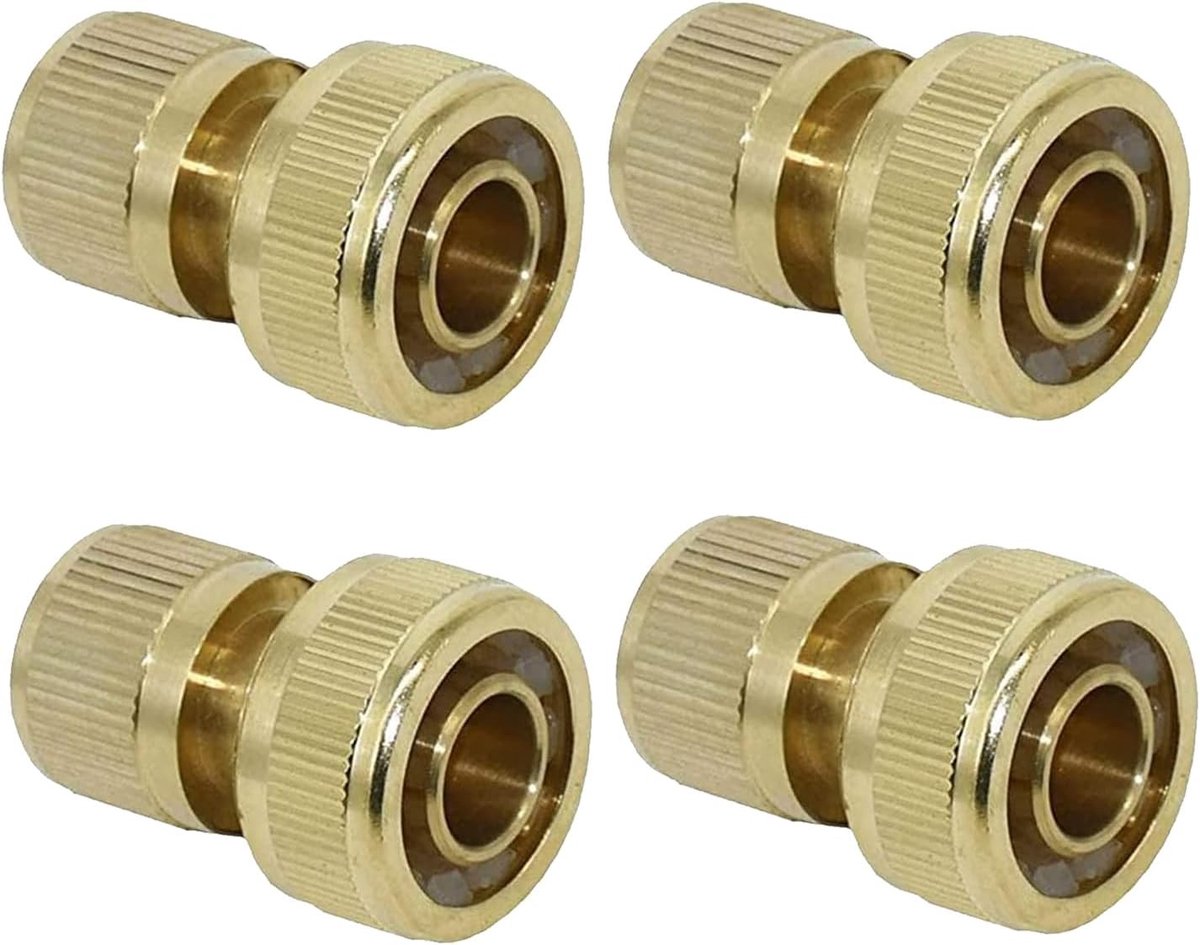 Hoge kwaliteit 19 mm (3/4 Inch) slangconnector: Adaptor voor kranen, tuinslangen en leidingverbindingen (Verpakking van 4)