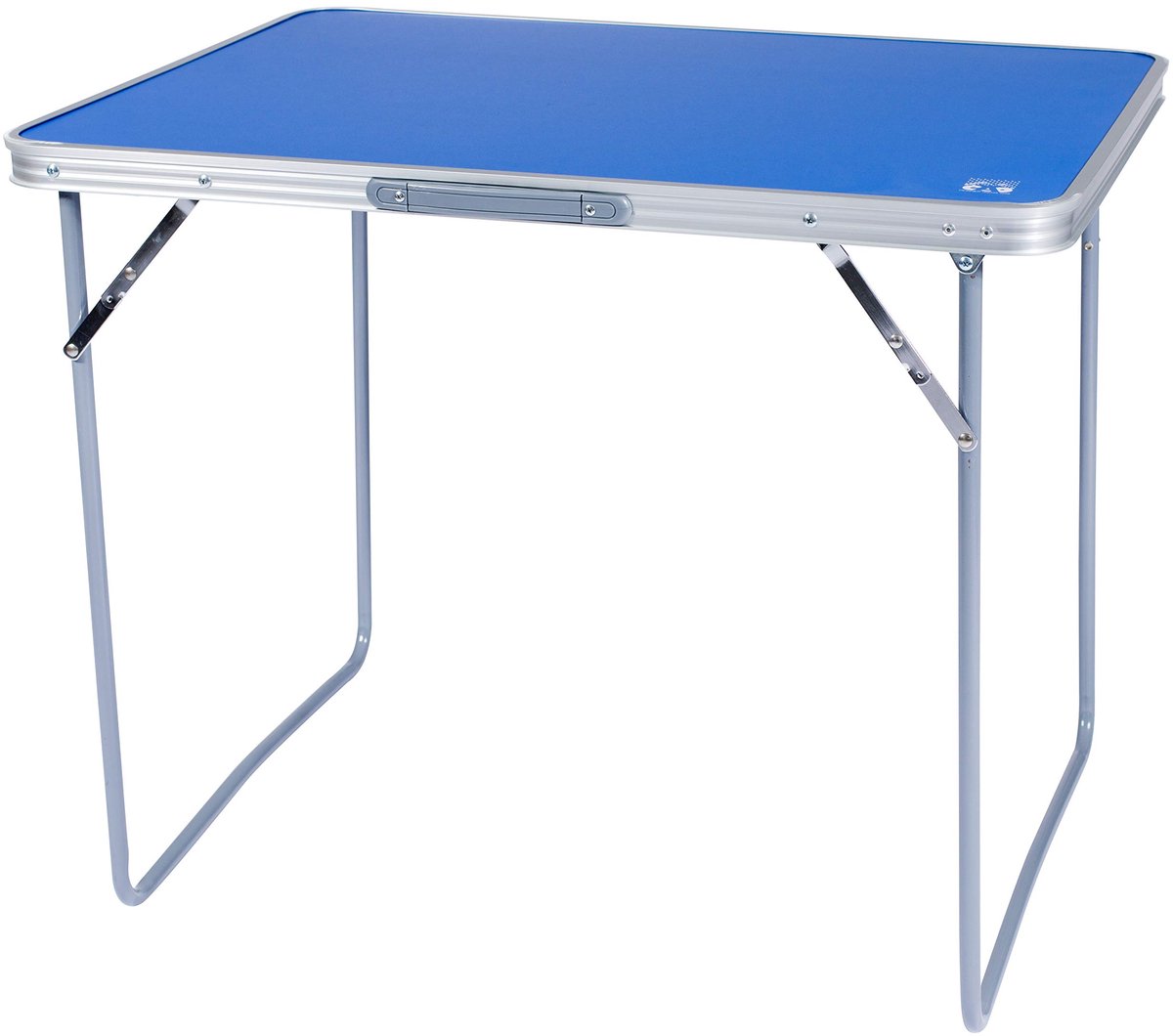 SnelShoppen - Blauwe Campingtafel 80 x 60 x 66 cm - Aluminium Frame, Stalen Voet, Houtvezelplaat (MDF) voor Volwassenen - Unisex Geschikt voor Tuin, F