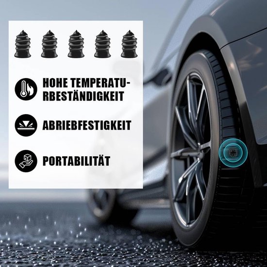 Bandenreparatieset - Reparatienagels Banden - Noodreparatie Onderweg - 20 Stuks Twee Maten - 13.2 x 6.7 x 2.3 cm - Zwart — afbeelding 3