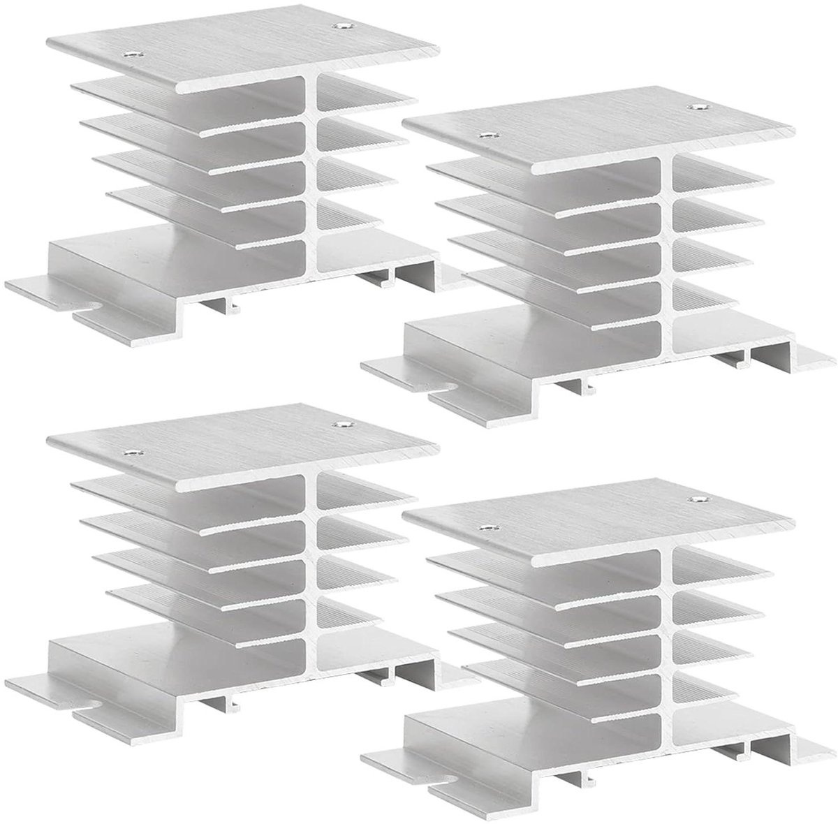 Koellichamen Set - Aluminium Heatsink - Warmte Afvoeren - Hoge Stabiliteit - 4 Stuks 80mm - Zilver