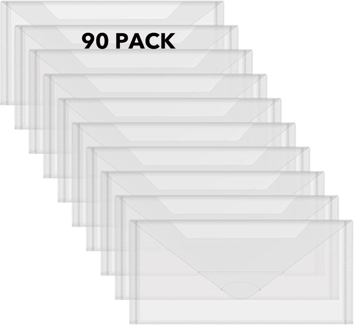 Opslagzak voor 90 Stuks, 4.5 x 9.5 cm, Herbruikbare Plastic Enveloppen, Knutselorganizer, Stencil en Mal Snijders, Duidelijke Opbergzakken voor Creatieve Projecten