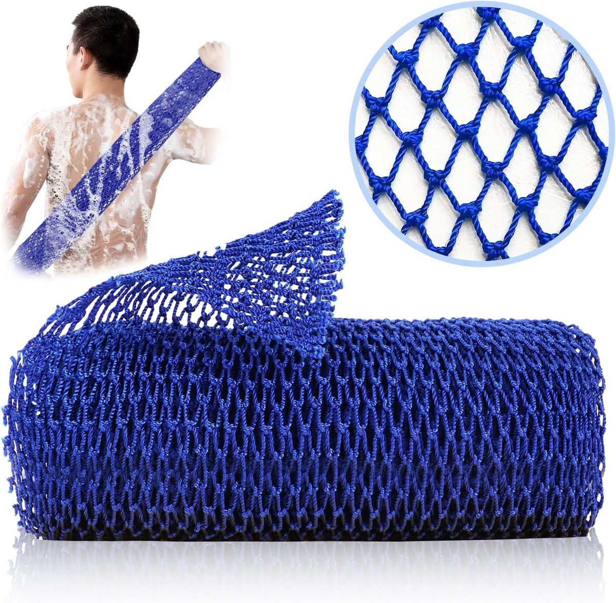 Authentieke Afrikaanse net spons voor de douche, zachte scrub met rijke schuim en meerdere texturen voor alle huidtypen, ideaal voor een verfrissende reiniging