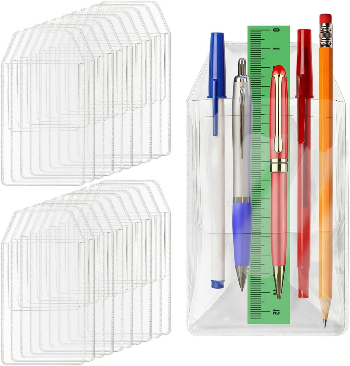 Zak Beschermers - Pen Houders - Bureau Organisatie - Shirt Bescherming - 20 Stuks - Transparant
