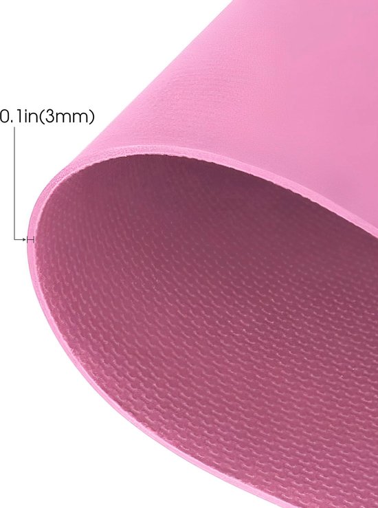 Klassieke Yogamat - Oefenmat Fitness - Yoga Pilates Training - Antislip EVA Materiaal - 173 x 61 cm - Roze — afbeelding 4