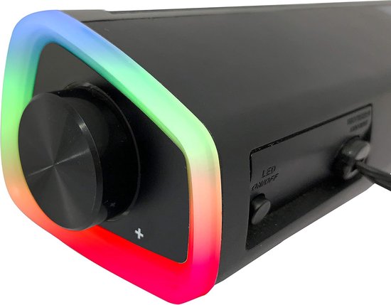 Soundbar - PC Speaker - Muziek Luisteren - RGB Verlichting - 47.5 cm - Zwart — afbeelding 4