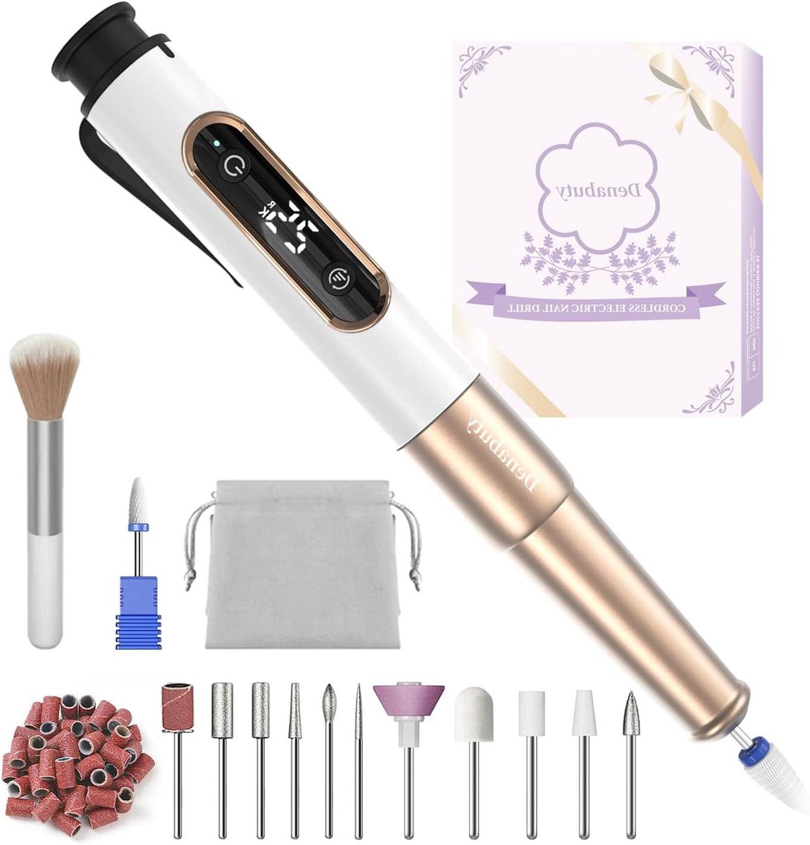 Elektrische Nagelvijl - Nagelboor Set - Manicure Pedicure - 12 Delige Kit - 5 Snelheden - Goud