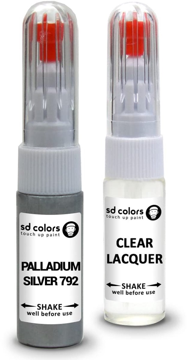 SnelShoppen - SD COLORS Palladium Silver 792 Reparatieset voor Mercedes - Lakstift 20 ml, SCRATCH CHIP, Borstel, Kleurcode 792, Palladium Zilver voor