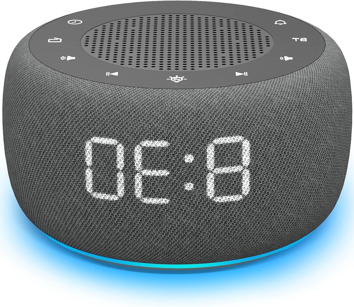Bluetooth wekker - Digitale radio - Ontspannen wakker worden - Instelbare displaydimmer - 10 x 65 cm - Grijs