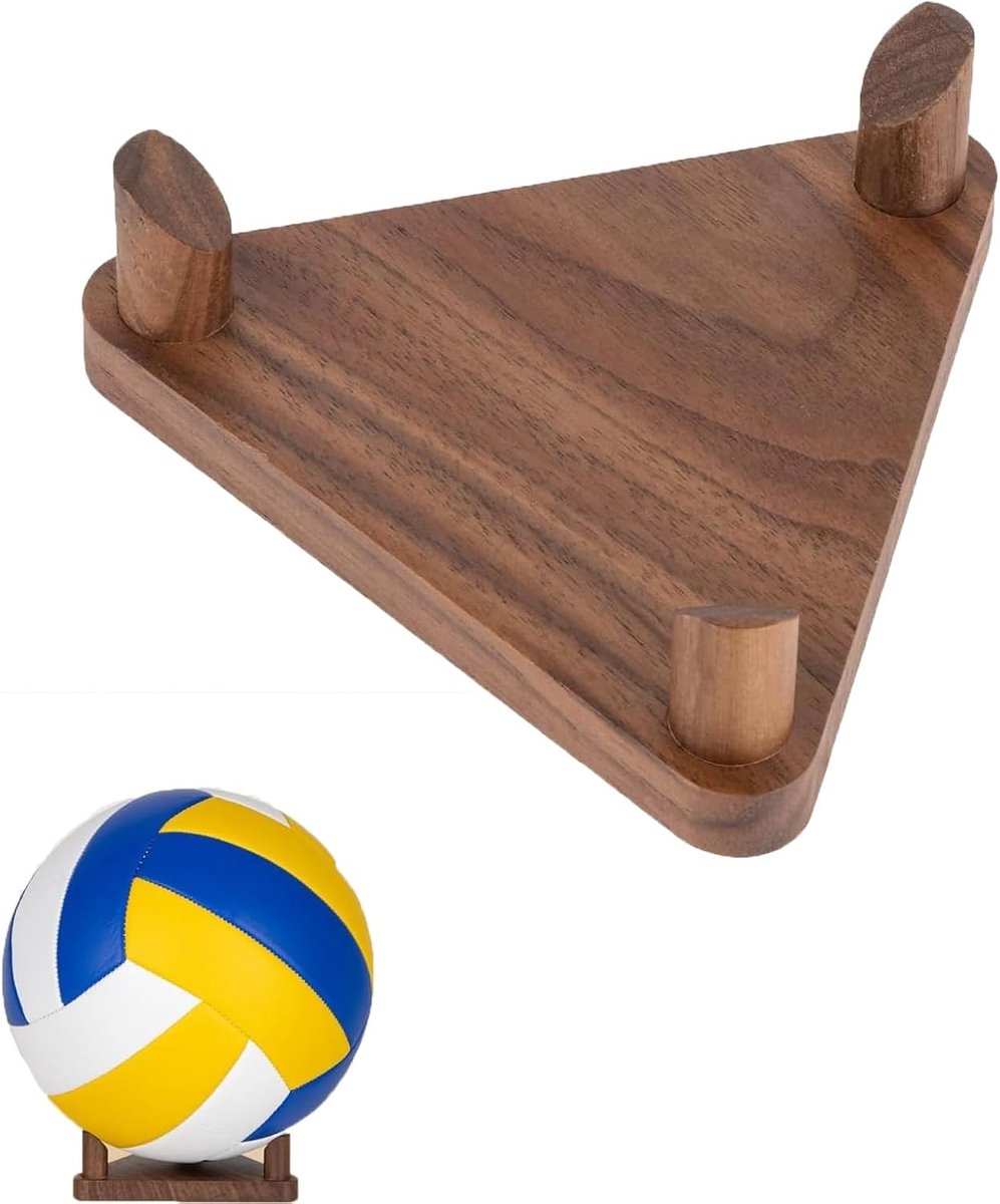 Houten ballenhouder voor diverse sporten, ideaal voor voetbal, volleybal en basketbal opslag, 13.5cm x 13.5cm x 5cm
