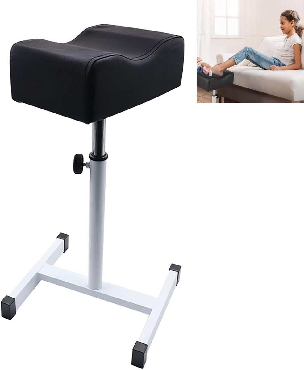 Verstelbare Voetsteun voor Pedicure en Schoonheidssalons, Comfortabel en Praktisch, Zwart