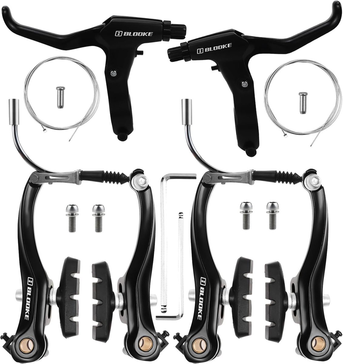 Fietskettingset V-Brake - Universele Set voor Voor- en Achterremmen - Aluminium en Rubber - SnelShoppen
