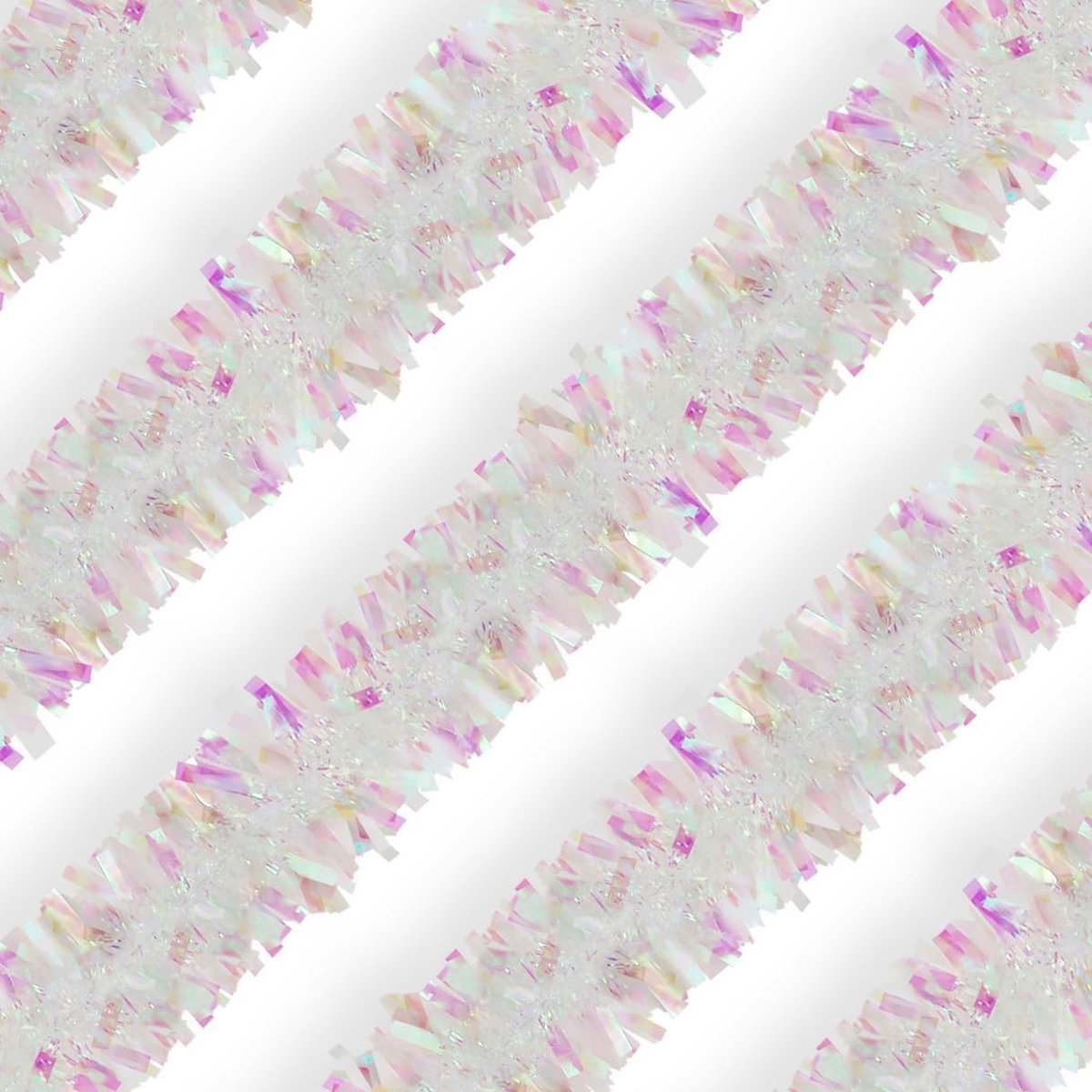 Kerstversiering Tinsel Garland van 10 meter - Metallic Tinsel Boa voor Feestdagen, Bruiloften en Thuisdecoratie (Roze Regenboog)