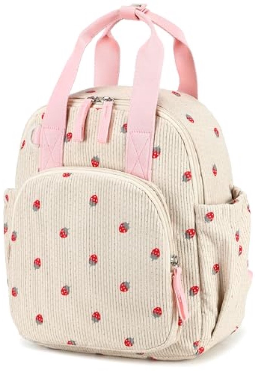 Kinderrugzak 30 cm waterdicht peuter - Aardbeiprint - voor jongens en meisjes 2-4 jaar - kleuterrugzak met naamlabel