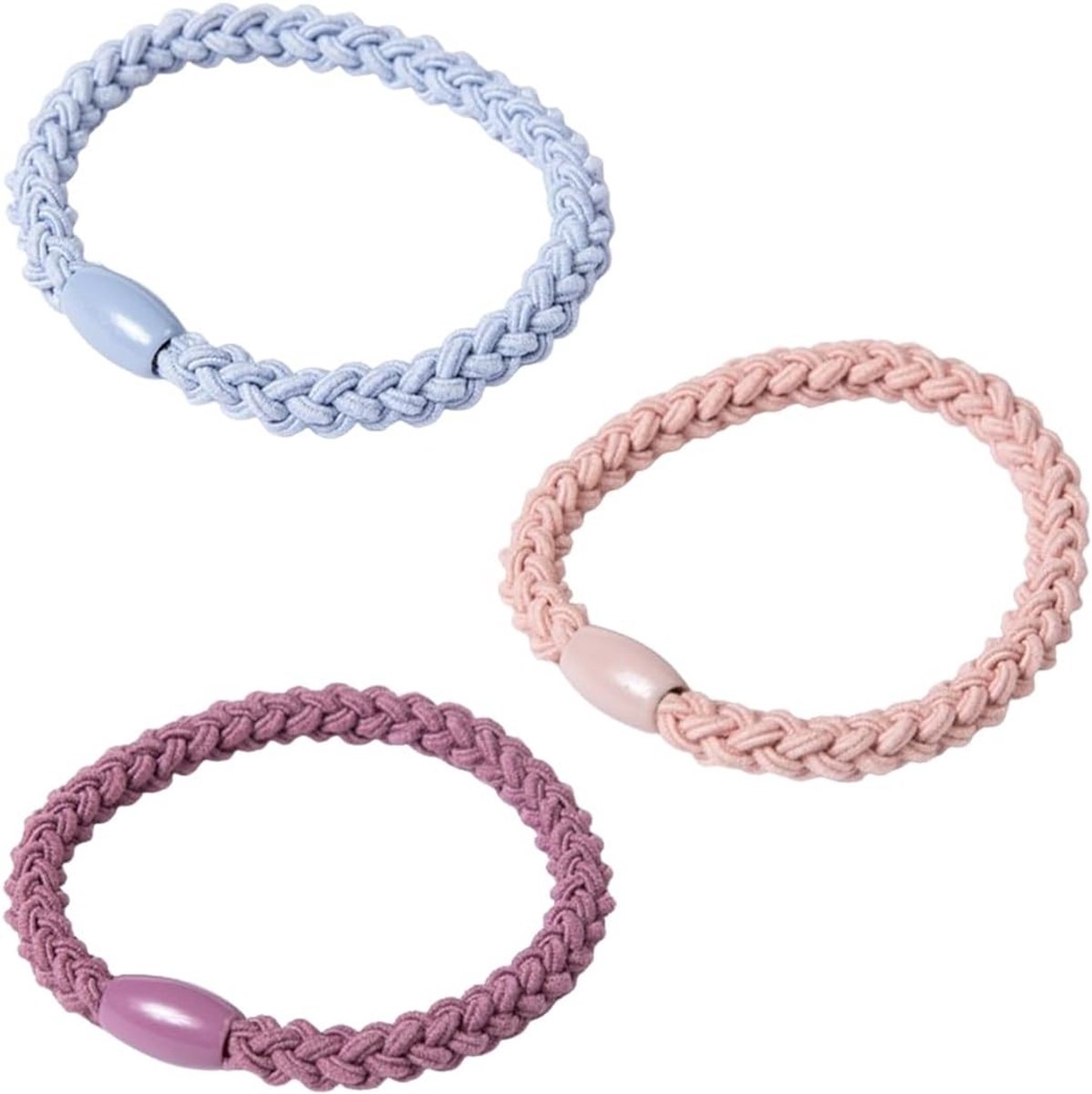 Elastische haarelastiekjes voor dames - Zachte katoen haarbanden voor dik en krullend haar, 3 stuks voor perfecte paardenstaarten