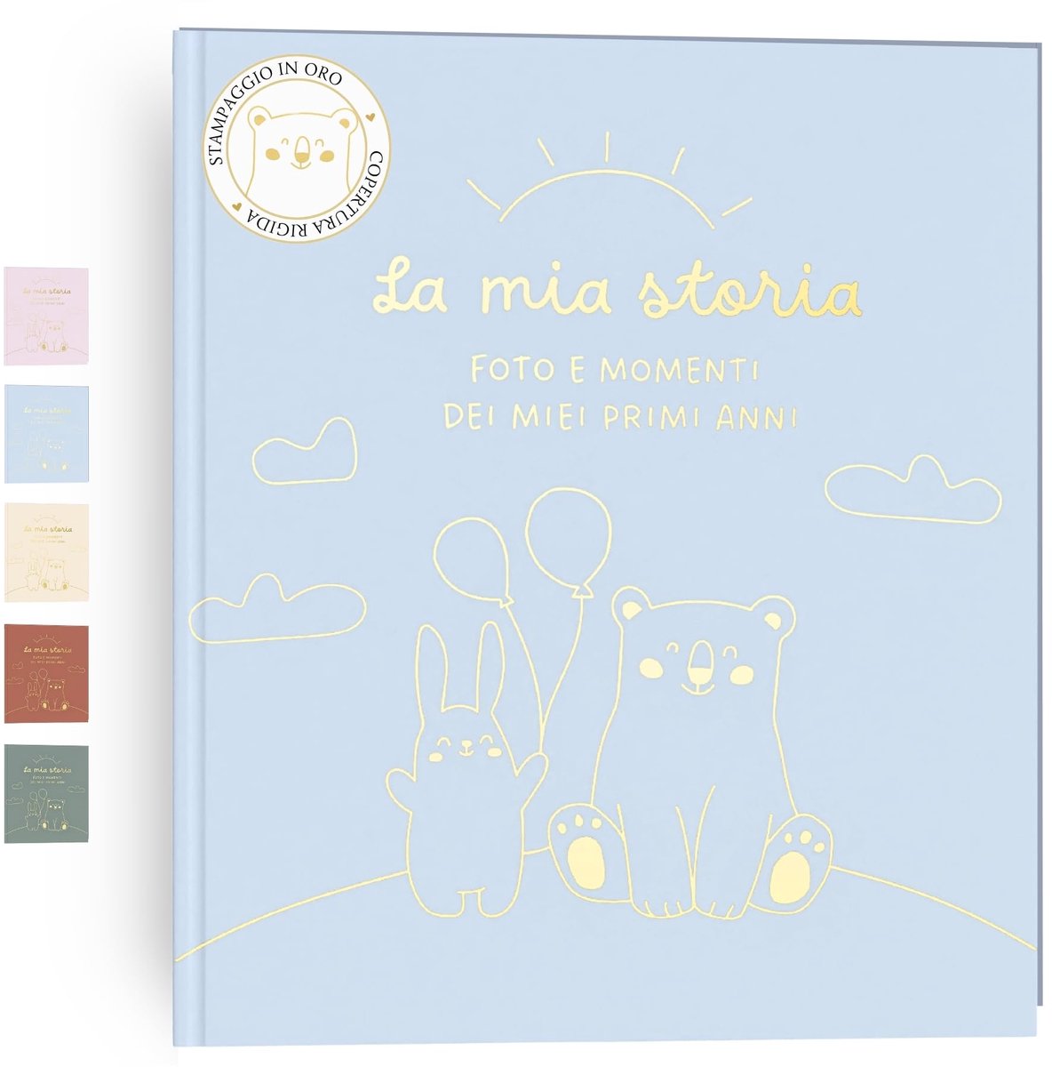 SnelShoppen - Babyalbum voor het eerste jaar tot 5 met 50+ pagina's, inplakboek voor foto's en beschrijvingen, origineel herinneringsboek voor kindere