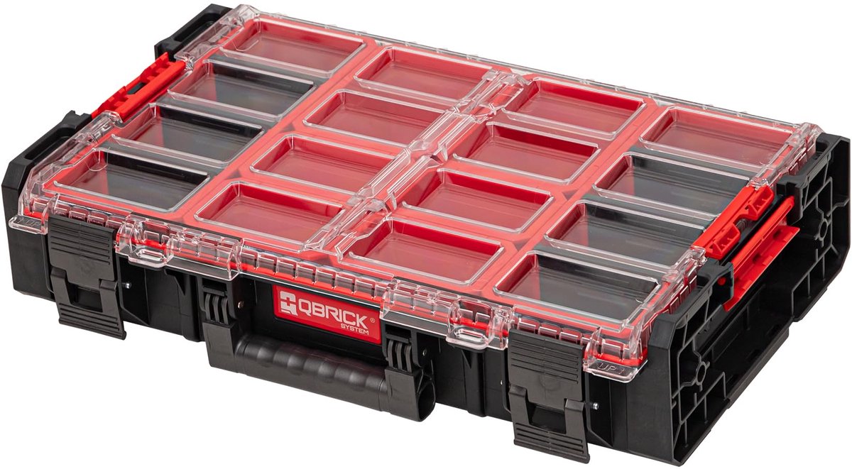 SnelShoppen - Qbrick System Gereedschapskoffer, Opbergbox, Sorteerbox, Lege Gereedschapskist One Organizer XL 2.0, Long Bin, Zwart, 582 x 387 x 131 mm