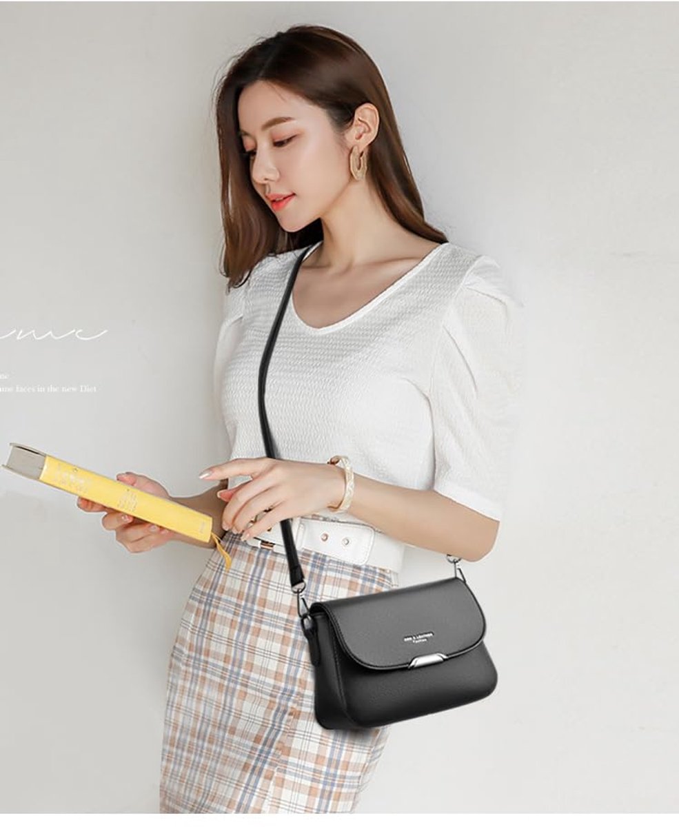 SnelShoppen - Stijlvolle Schoudertassen, Portemonnee, Handtas, Crossbodytassen voor Dames, Zwart, Klein, Ideaal voor Feestjes en Dagelijks Gebruik
