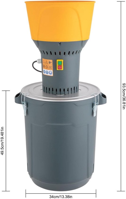 Krachtige Maalmolen voor Granen en Mout - 1300 W, 50 Liter Capaciteit voor Huishoudens en Keukens, Ideaal voor Voedselverwerking — afbeelding 5