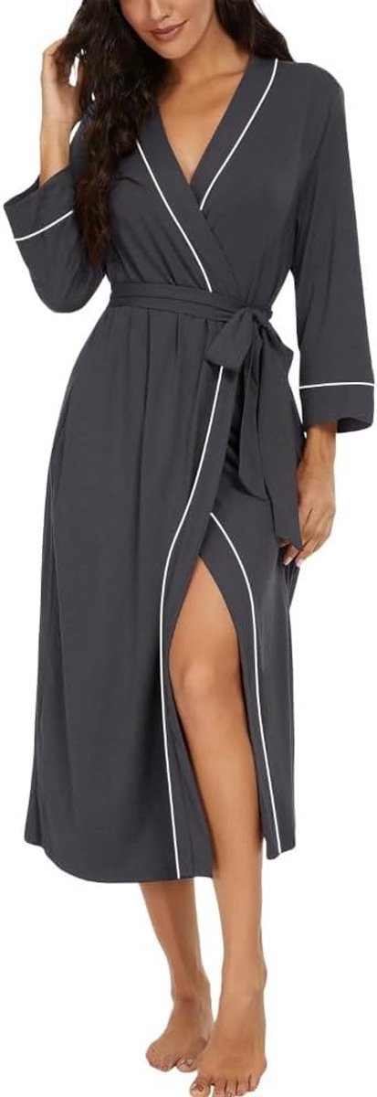 Morgenmantel dames licht - comfortabel en ademend - perfect voor ontspanning - SnelShoppen